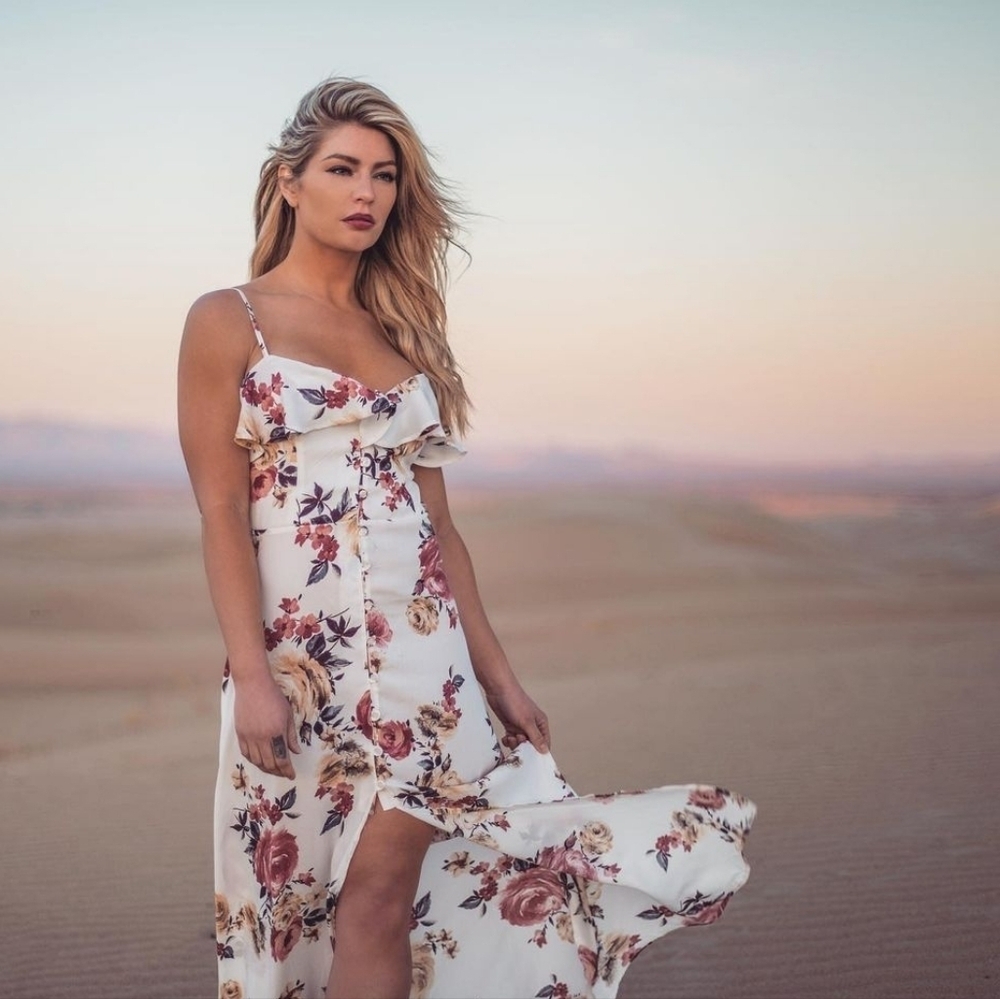 As U Wish Floral Casual Maxi Dress size S NWT